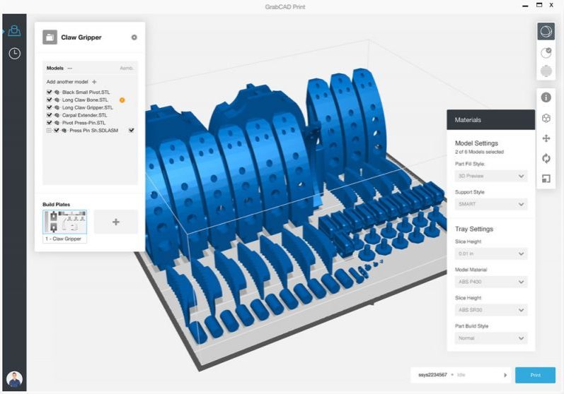 Préparation à l'impression de GrabCAD
