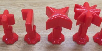 chess pieces 3D printed by students in classroom chess pieces 3D printed in classroom