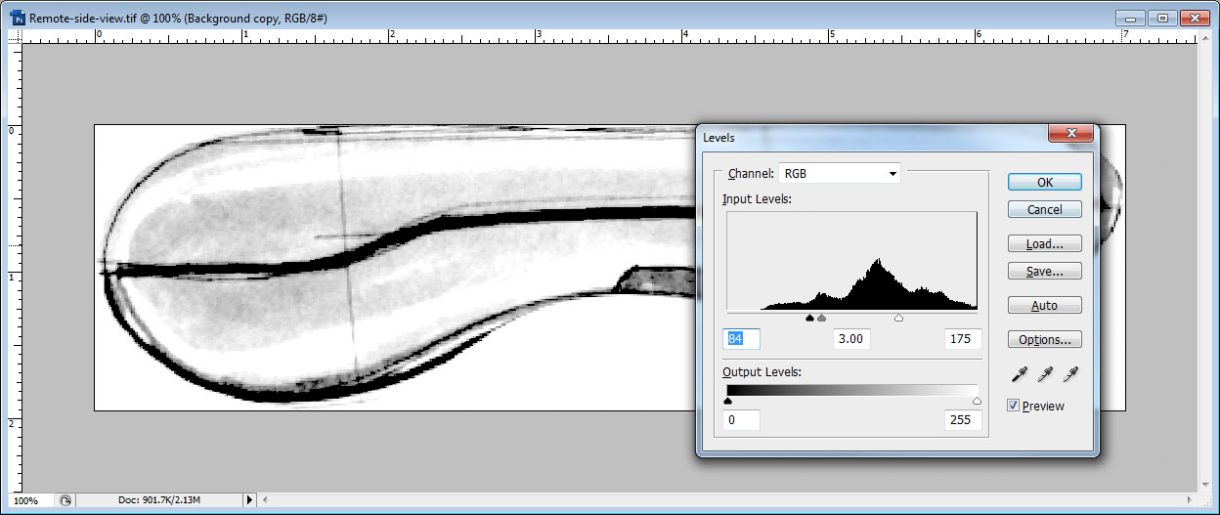 Adjusting the image levels Adjusting the image levels