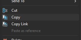 Creating a Reference between a SolidWorks File and Another File Type within SOLIDWORKS PDM 5 Right Click on Microsoft Document and select "Copy"