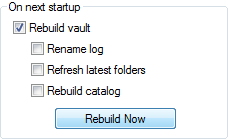 Rebuilding Workgroup PDM Vault Metadata 3 rebuild now