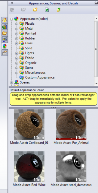 Copy Paste SOLIDWORKS Appearance