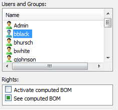 EPDM - BOM Permissions. 15 Set permissions in BOM dialogue