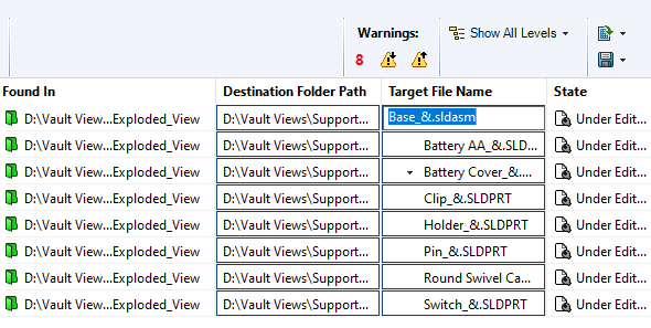 SOLIDWORKS PDM : Copier l'arborescence