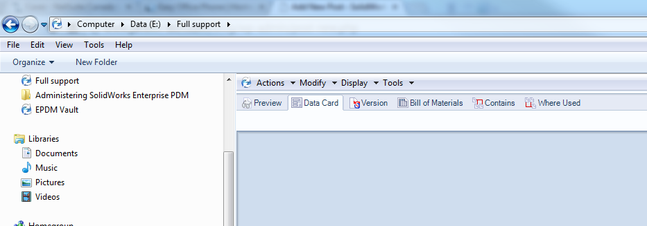 SolidWorks EPDM - File & Folder Panel not Visible in Local Vault View 1 Folders and files are not visible