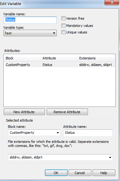 SOLIDWORKS EPDM - Displaying State as Note in a Drawing 3 Edit Variable