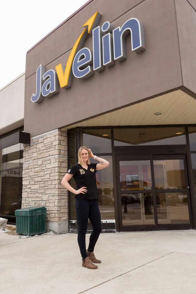 Liz Gleadle at the Javelin Office