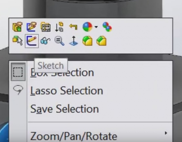 SOLIDWORKS Pop-up Menu