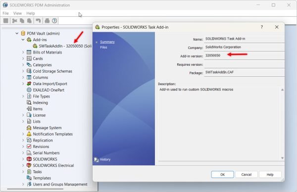 Update SOLIDWORKS PDM Task Add-in 1 1