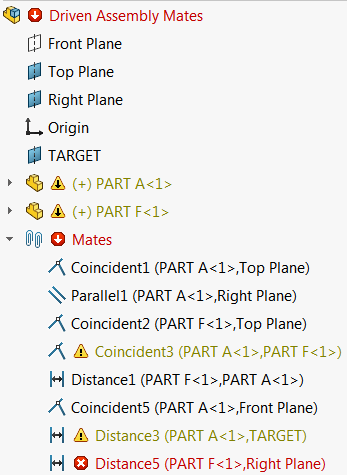 Driving vs Driven: Choose which mate dimension is in the driver's seat with SOLIDWORKS 2017 1 Mate Errors