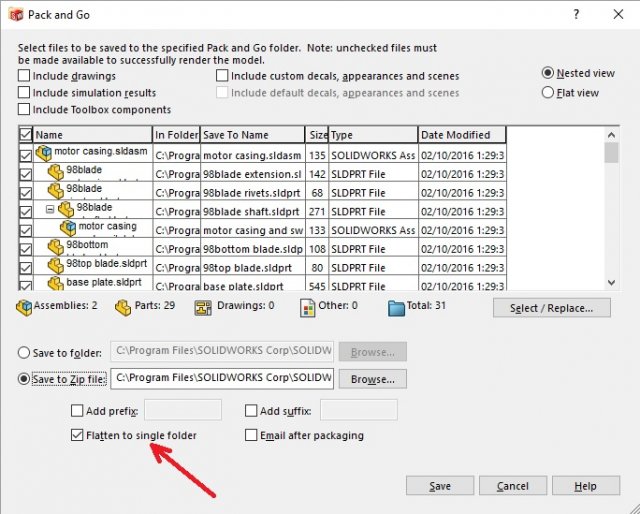 SOLIDWORKS 2017 Pack and Go Improvements 17 SOLIDWORKS Pack and Go 2017