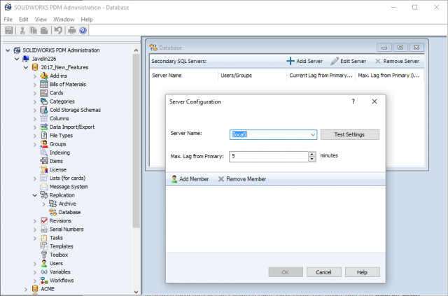 SOLIDWORKS PDM Professional Replicate Database is new for 2017 9 Secondary SQL Server Configuration