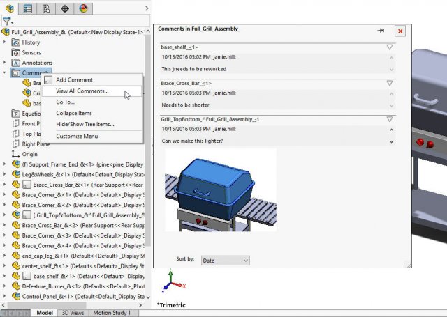SOLIDWORKS Comments