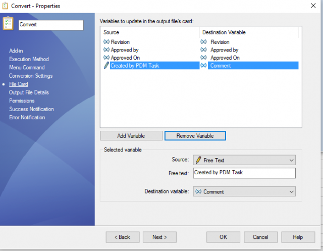 SOLIDWORKS PDM File Card Variables