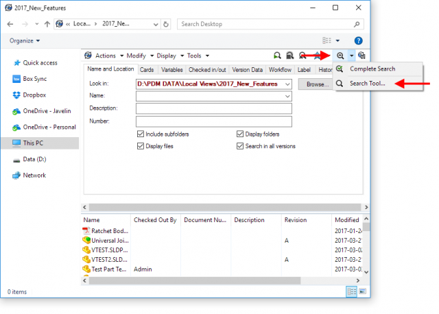 Access the Search Tool