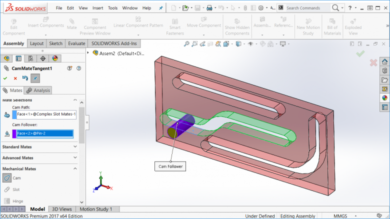 SOLIDWORKS Cam Mate for Complex Slots 7 Cam Mate
