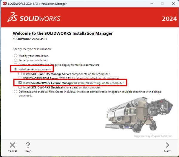 Installing and Setting Up the SOLIDWORKS PDM License Manager 1 License manager