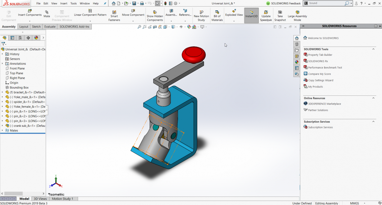 Bounding Box for a Part Shown in the Top Level Assembly