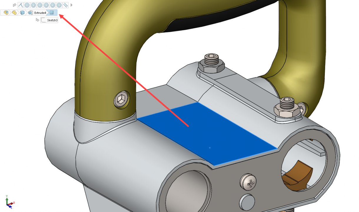 SOLIDWORKS 2019 Breadcrumbs can always be shown beside your Mouse Pointer 1 SOLIDWORKS Breadcrumbs Default Selection
