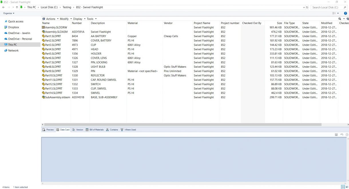 Colonnes personnalisées de SOLIDWORKS PDM