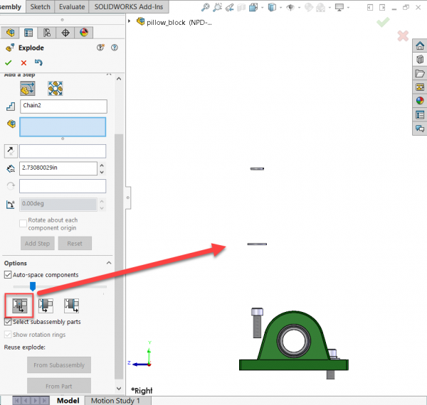 Use Center of Bounding Box to Order Components