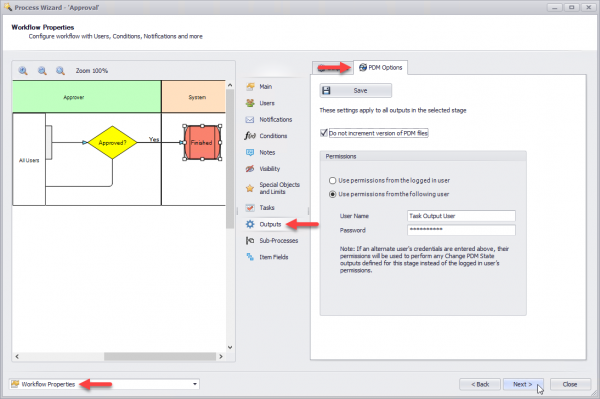 New PDM Options for processes in SOLIDWORKS Manage 2020
