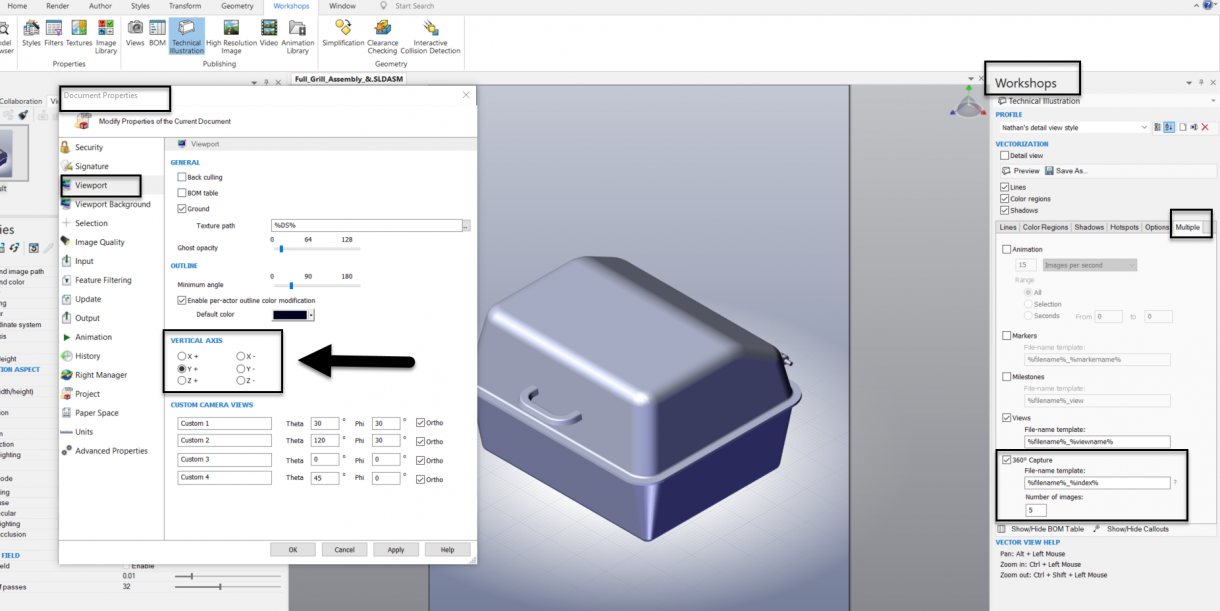 Capture à 360 degrés de SOLIDWORKS Composer