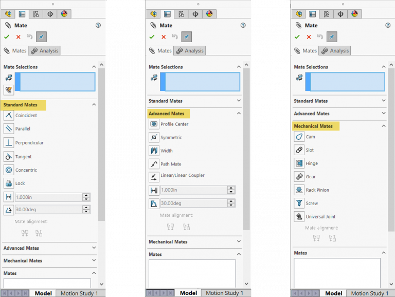 Mate Property Manager Interface Change In SOLIDWORKS 2021