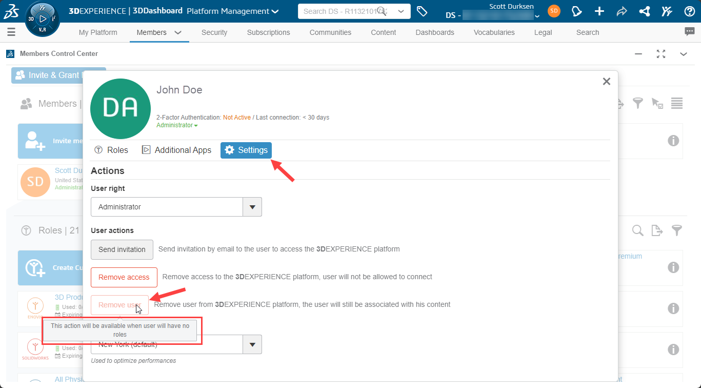 How to Change Your 3DEXPERIENCE Administrator 17 Administrateur 3DEXPERIENCE