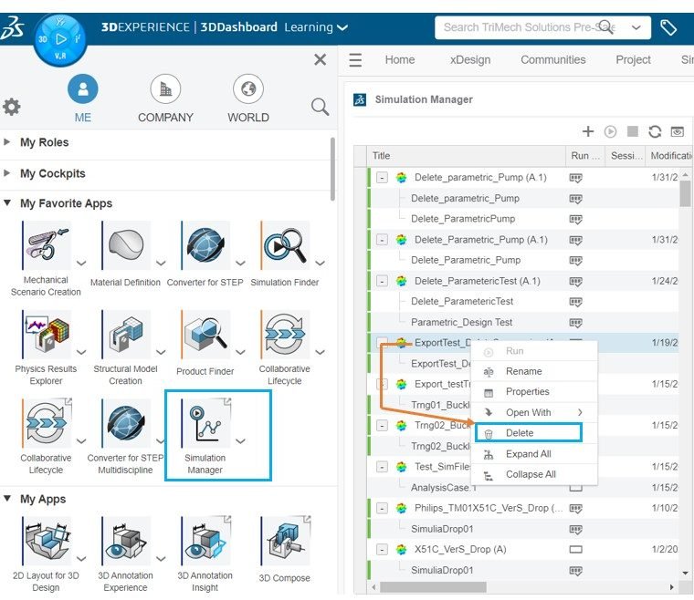 How to Delete Simulation Results on the 3DEXPRIENCE Platform 81 Deleting Simulia Sim results1