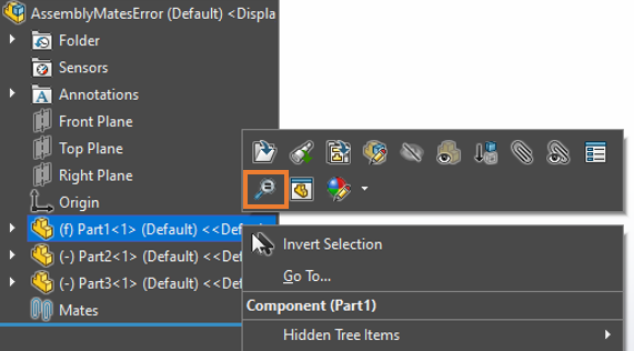 My SOLIDWORKS Assembly Disappeared After Deleting Mates?! 1 Zoom to Selection of components