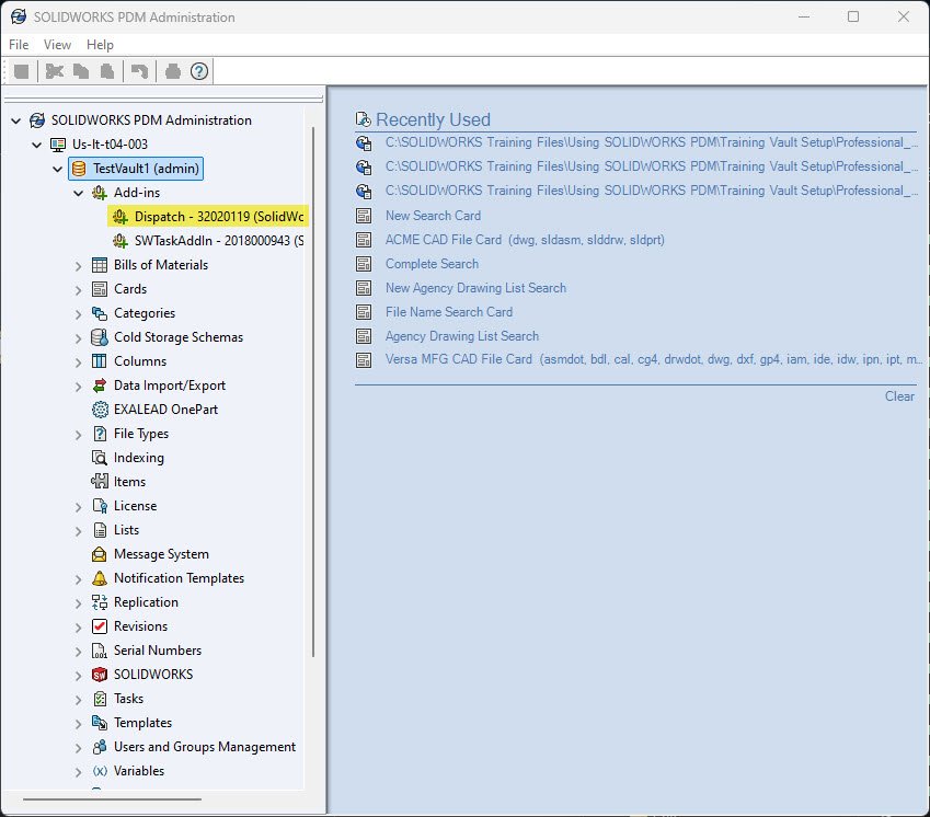 SOLIDWORKS PDM Dispatch