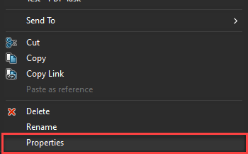 Checked out file opening as "Read-only" from SOLIDWORKS PDM 11 Right click file and select "properties"