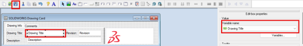 Mapping variable to SOLIDWORKS Drawing Card