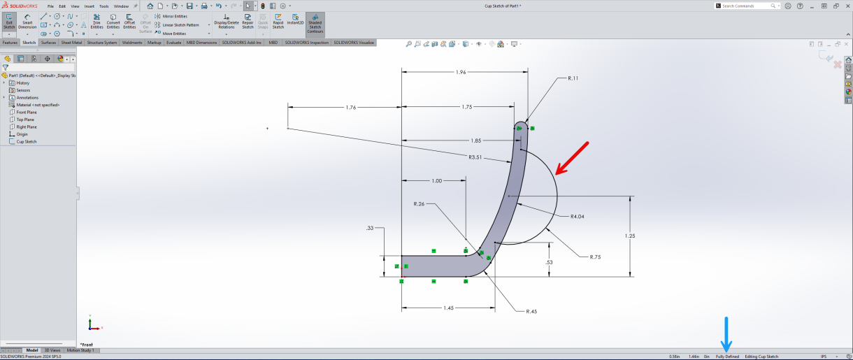 Creating cup handle