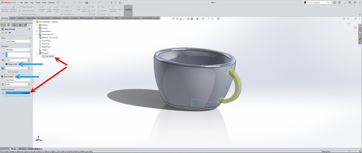 Merge handle to cup