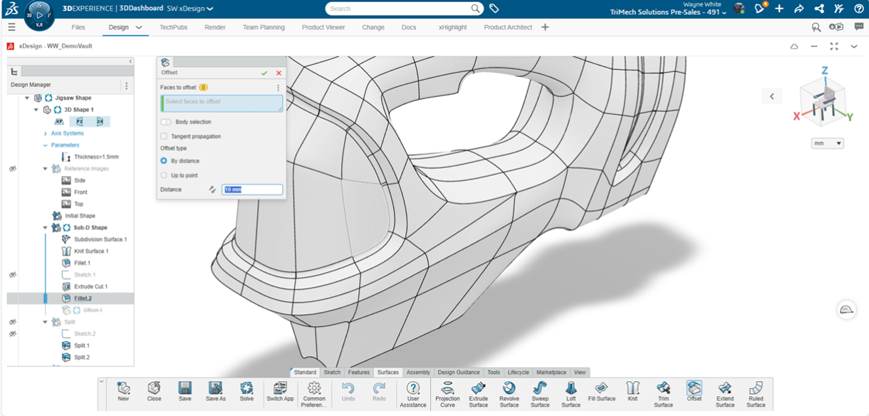 Mastering Surface Modeling in xShape and xDesign 1 Creating additional geometry from existing surfaces