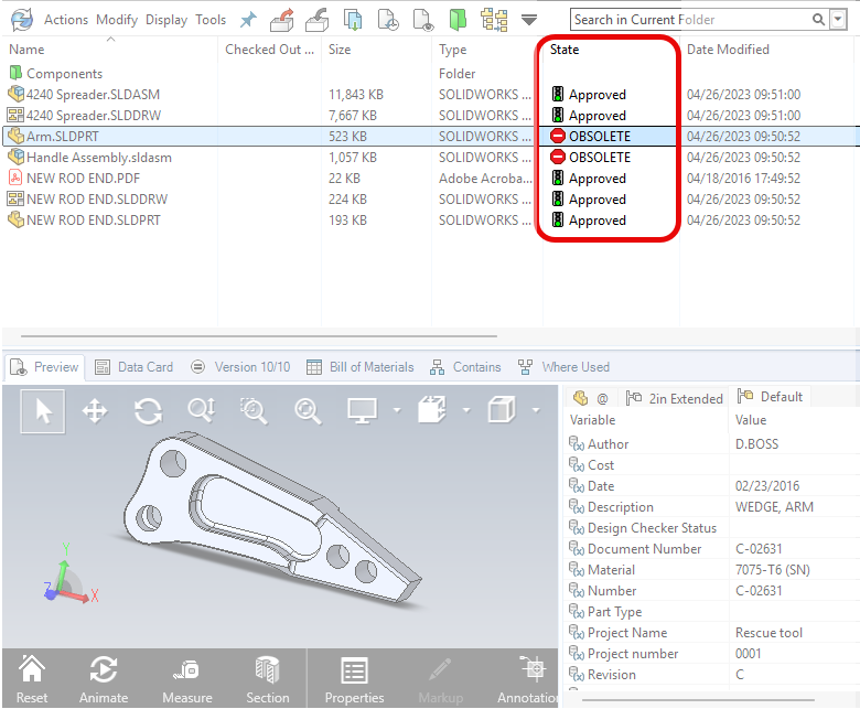 Conformité réglementaire de SOLIDWORKS PDM