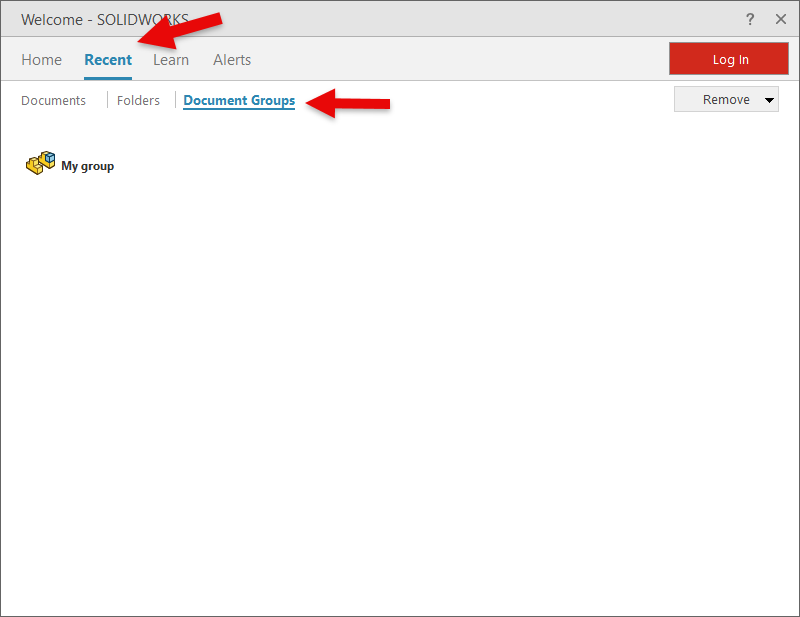 Utilisation d'un groupe de documents existant