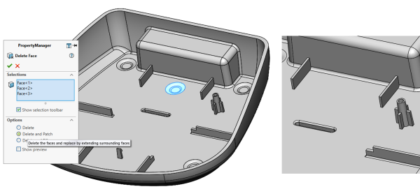How to Easily Edit Imported Models in SOLIDWORKS 3 Using the Delete Face command