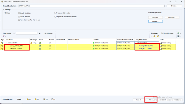 Confirming the files have been renamed