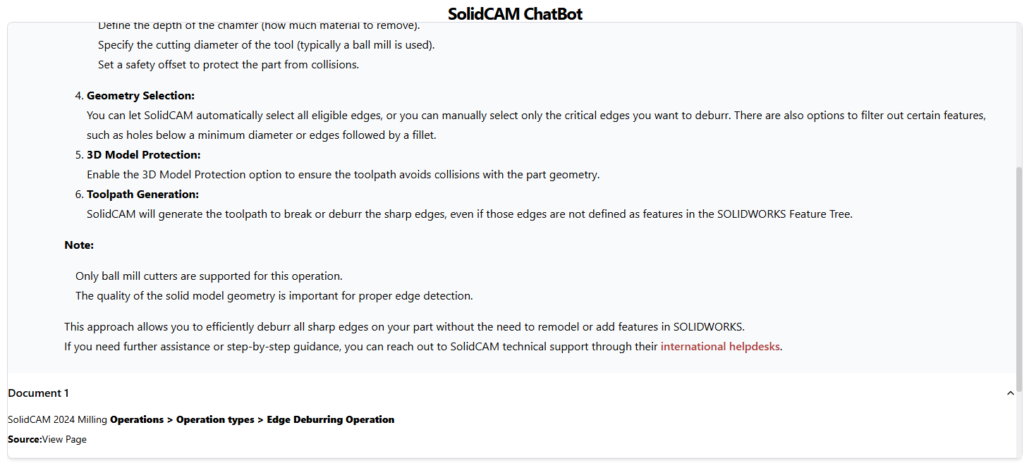 SolidCAM AI Chatbot