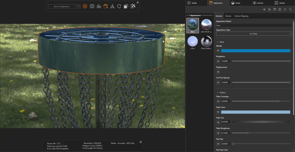Creating a Photorealistic Render of a Disc Golf Basket in SOLIDWORKS Visualize 13 Rendu photoréaliste avec SOLIDWORKS Visualize
