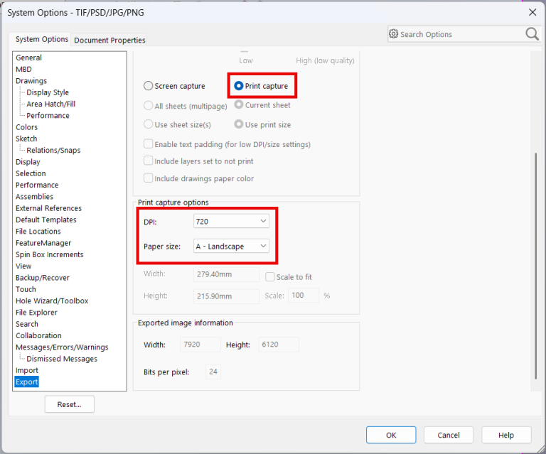How to Export Images with Higher Resolution from SOLIDWORKS