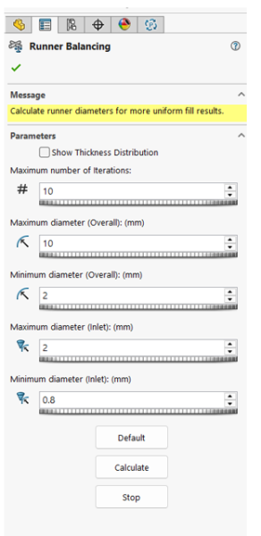 Defining constraints for runner sizing