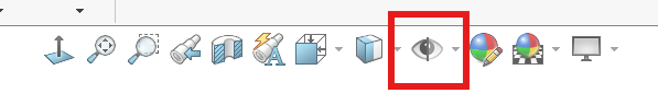 The SOLIDWORKS Heads Up toolbar
