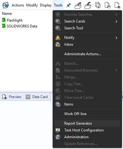 Accessing the Report Generator feature