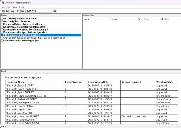 Example of a fully run query