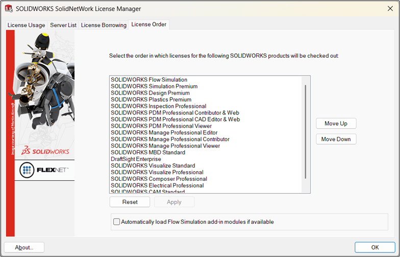 How to Use the License Order Tab in The SOLIDWORKS SolidNetWork License Manager 1 SNL license order tab