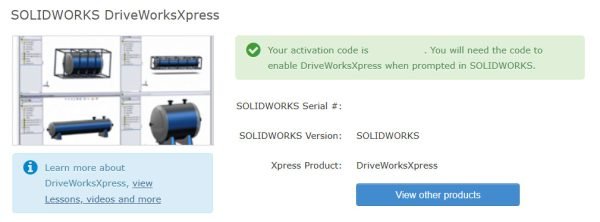 Accessing the DriveWorksXpress activation code
